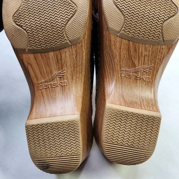 Dansko Sela Patent Leather Sandals Crisscross Strap Brown Size 39 US 8.5-9 - Picture 4 of 7